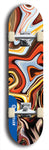 Skateboard deck: Limited edition, North American maple skateboard deck designed by underground artist BellyRash - available widths 7.5 to 8.5 inches in both mellow concave and steep concave shapes. Artwork: ABEX LIQUID brand popsicle-shaped with a multi-colored swirling patterned background