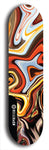 Skateboard deck: Limited edition, North American maple skateboard deck designed by underground artist BellyRash - available widths 7.5 to 8.5 inches in both mellow concave and steep concave shapes. Artwork: ABEX LIQUID brand popsicle-shaped with a multi-colored swirling patterned background