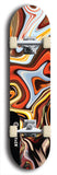 Skateboard deck: Limited edition, North American maple skateboard deck designed by underground artist BellyRash - available widths 7.5 to 8.5 inches in both mellow concave and steep concave shapes. Artwork: ABEX LIQUID brand popsicle-shaped with a multi-colored swirling patterned background