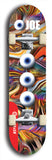 Skateboard deck: Limited edition, North American maple skateboard deck designed by underground artist BellyRash - available widths 7.5 to 8.5 inches in both mellow concave and steep concave shapes. Artwork: EYEBALL JOE logo brand popsicle-shaped deck 