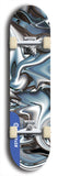 Skateboard deck: Limited edition, North American maple skateboard deck designed by underground artist BellyRash - available widths 7.5 to 8.5 inches in both mellow concave and steep concave shapes. Artwork: ABEX LIQUID brand popsicle-shaped with a multi-colored swirling patterned background