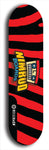 Skateboard deck: Limited edition, North American maple skateboard deck designed by underground artist BellyRash -- available in widths 7.5 to 8.5 inches in both mellow concave and steep concave shapes. Artwork: NIMROD brand popsicle-shaped skateboard deck with NIMROD logo on dark background. 