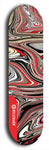 Skateboard deck: Limited edition, North American maple skateboard deck designed by underground artist BellyRash - available widths 7.5 to 8.5 inches in both mellow concave and steep concave shapes. Artwork: ABEX LIQUID brand popsicle-shaped with a multi-colored swirling patterned background