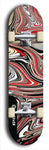 Skateboard deck: Limited edition, North American maple skateboard deck designed by underground artist BellyRash - available widths 7.5 to 8.5 inches in both mellow concave and steep concave shapes. Artwork: ABEX LIQUID brand popsicle-shaped with a multi-colored swirling patterned background