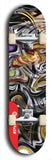 Skateboard deck: Limited edition, North American maple skateboard deck designed by underground artist BellyRash - available widths 7.5 to 8.5 inches in both mellow concave and steep concave shapes. Artwork: ABEX LIQUID brand popsicle-shaped with a multi-colored swirling patterned background