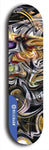 Skateboard deck: Limited edition, North American maple skateboard deck designed by underground artist BellyRash - available widths 7.5 to 8.5 inches in both mellow concave and steep concave shapes. Artwork: ABEX LIQUID brand popsicle-shaped with a multi-colored swirling patterned background