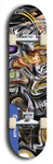 Skateboard deck: Limited edition, North American maple skateboard deck designed by underground artist BellyRash - available widths 7.5 to 8.5 inches in both mellow concave and steep concave shapes. Artwork: ABEX LIQUID brand popsicle-shaped with a multi-colored swirling patterned background