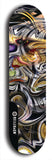 Skateboard deck: Limited edition, North American maple skateboard deck designed by underground artist BellyRash - available widths 7.5 to 8.5 inches in both mellow concave and steep concave shapes. Artwork: ABEX LIQUID brand popsicle-shaped with a multi-colored swirling patterned background