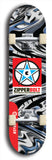 Skateboard deck: Limited edition, North American maple skateboard deck designed by underground artist BellyRash - available widths 7.5 to 8.5 inches in both mellow concave and steep concave shapes. Artwork: ZIPPERBOLT logo brand popsicle-shaped deck