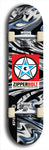 Skateboard deck: Limited edition, North American maple skateboard deck designed by underground artist BellyRash - available widths 7.5 to 8.5 inches in both mellow concave and steep concave shapes. Artwork: ZIPPERBOLT logo brand popsicle-shaped deck