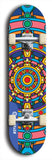 Skateboard deck: Limited edition, North American maple skateboard deck designed by underground artist BellyRash - available widths 7.5 to 8.5 inches in both mellow concave and steep concave shapes. Artwork: DHARMAMECHANIC logo brand popsicle-shaped deck 