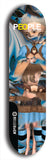 Limited edition, North American maple skateboard deck designed by underground artist BellyRash -- available in widths 7.5 to 8.5 inches in both mellow concave and steep concave shapes. Artwork: PEOPLE brand popsicle-shaped skateboard deck with a black and white human face inside a swirling multi-colored background