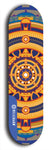 Skateboard deck: Limited edition, North American maple skateboard deck designed by underground artist BellyRash - available widths 7.5 to 8.5 inches in both mellow concave and steep concave shapes. Artwork: DHARMAMECHANIC logo brand popsicle-shaped deck 