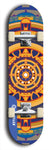 Skateboard deck: Limited edition, North American maple skateboard deck designed by underground artist BellyRash - available widths 7.5 to 8.5 inches in both mellow concave and steep concave shapes. Artwork: DHARMAMECHANIC logo brand popsicle-shaped deck 