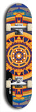 Skateboard deck: Limited edition, North American maple skateboard deck designed by underground artist BellyRash - available widths 7.5 to 8.5 inches in both mellow concave and steep concave shapes. Artwork: DHARMAMECHANIC logo brand popsicle-shaped deck 