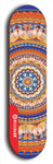 Skateboard deck: Limited edition, North American maple skateboard deck designed by underground artist BellyRash - available widths 7.5 to 8.5 inches in both mellow concave and steep concave shapes. Artwork: DHARMAMECHANIC logo brand popsicle-shaped deck 