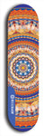 Skateboard deck: Limited edition, North American maple skateboard deck designed by underground artist BellyRash - available widths 7.5 to 8.5 inches in both mellow concave and steep concave shapes. Artwork: DHARMAMECHANIC logo brand popsicle-shaped deck 