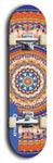 Skateboard deck: Limited edition, North American maple skateboard deck designed by underground artist BellyRash - available widths 7.5 to 8.5 inches in both mellow concave and steep concave shapes. Artwork: DHARMAMECHANIC logo brand popsicle-shaped deck 