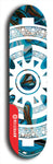 Skateboard deck: Limited edition, North American maple skateboard deck designed by underground artist BellyRash - available widths 7.5 to 8.5 inches in both mellow concave and steep concave shapes. Artwork: DHARMAMECHANIC logo brand popsicle-shaped deck 