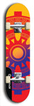 Skateboard deck: Limited edition, North American maple skateboard deck designed by underground artist BellyRash - available widths 7.5 to 8.5 inches in both mellow concave and steep concave shapes. Artwork: DHARMAMECHANIC logo brand popsicle-shaped deck 