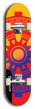 Skateboard deck: Limited edition, North American maple skateboard deck designed by underground artist BellyRash - available widths 7.5 to 8.5 inches in both mellow concave and steep concave shapes. Artwork: DHARMAMECHANIC logo brand popsicle-shaped deck 