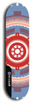 Skateboard deck: Limited edition, North American maple skateboard deck designed by underground artist BellyRash - available widths 7.5 to 8.5 inches in both mellow concave and steep concave shapes. Artwork: DHARMAMECHANIC logo brand popsicle-shaped deck 