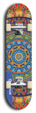 Skateboard deck: Limited edition, North American maple skateboard deck designed by underground artist BellyRash - available widths 7.5 to 8.5 inches in both mellow concave and steep concave shapes. Artwork: DHARMAMECHANIC logo brand popsicle-shaped deck 