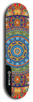 Skateboard deck: Limited edition, North American maple skateboard deck designed by underground artist BellyRash - available widths 7.5 to 8.5 inches in both mellow concave and steep concave shapes. Artwork: DHARMAMECHANIC logo brand popsicle-shaped deck 