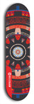 Skateboard deck: Limited edition, North American maple skateboard deck designed by underground artist BellyRash - available widths 7.5 to 8.5 inches in both mellow concave and steep concave shapes. Artwork: DHARMAMECHANIC logo brand popsicle-shaped deck 