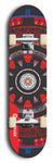 Skateboard deck: Limited edition, North American maple skateboard deck designed by underground artist BellyRash - available widths 7.5 to 8.5 inches in both mellow concave and steep concave shapes. Artwork: DHARMAMECHANIC logo brand popsicle-shaped deck 