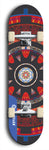 Skateboard deck: Limited edition, North American maple skateboard deck designed by underground artist BellyRash - available widths 7.5 to 8.5 inches in both mellow concave and steep concave shapes. Artwork: DHARMAMECHANIC logo brand popsicle-shaped deck 