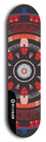 Skateboard deck: Limited edition, North American maple skateboard deck designed by underground artist BellyRash - available widths 7.5 to 8.5 inches in both mellow concave and steep concave shapes. Artwork: DHARMAMECHANIC logo brand popsicle-shaped deck 