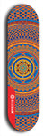 Skateboard deck: Limited edition, North American maple skateboard deck designed by underground artist BellyRash - available widths 7.5 to 8.5 inches in both mellow concave and steep concave shapes. Artwork: DHARMAMECHANIC logo brand popsicle-shaped deck 