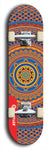 Skateboard deck: Limited edition, North American maple skateboard deck designed by underground artist BellyRash - available widths 7.5 to 8.5 inches in both mellow concave and steep concave shapes. Artwork: DHARMAMECHANIC logo brand popsicle-shaped deck 