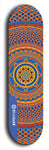 Skateboard deck: Limited edition, North American maple skateboard deck designed by underground artist BellyRash - available widths 7.5 to 8.5 inches in both mellow concave and steep concave shapes. Artwork: DHARMAMECHANIC logo brand popsicle-shaped deck 