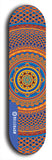 Skateboard deck: Limited edition, North American maple skateboard deck designed by underground artist BellyRash - available widths 7.5 to 8.5 inches in both mellow concave and steep concave shapes. Artwork: DHARMAMECHANIC logo brand popsicle-shaped deck 