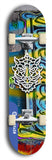 Skateboard deck: Limited edition, North American maple skateboard deck designed by underground artist BellyRash -- available in widths 7.5 to 8.5 inches in both mellow concave and steep concave shapes. Artwork: WARTHOG brand popsicle-shaped skateboard deck with WARTHOG logo broken into multiple colors and shades