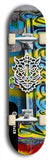 Skateboard deck: Limited edition, North American maple skateboard deck designed by underground artist BellyRash -- available in widths 7.5 to 8.5 inches in both mellow concave and steep concave shapes. Artwork: WARTHOG brand popsicle-shaped skateboard deck with WARTHOG logo broken into multiple colors and shades