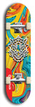 Skateboard deck: Limited edition, North American maple skateboard deck designed by underground artist BellyRash -- available in widths 7.5 to 8.5 inches in both mellow concave and steep concave shapes. Artwork: WARTHOG brand popsicle-shaped skateboard deck with WARTHOG logo broken into multiple colors and shades