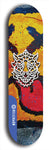 Skateboard deck: Limited edition, North American maple skateboard deck designed by underground artist BellyRash -- available in widths 7.5 to 8.5 inches in both mellow concave and steep concave shapes. Artwork: WARTHOG brand popsicle-shaped skateboard deck with WARTHOG logo broken into multiple colors and shades