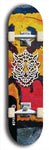 Skateboard deck: Limited edition, North American maple skateboard deck designed by underground artist BellyRash -- available in widths 7.5 to 8.5 inches in both mellow concave and steep concave shapes. Artwork: WARTHOG brand popsicle-shaped skateboard deck with WARTHOG logo broken into multiple colors and shades