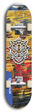 Skateboard deck: Limited edition, North American maple skateboard deck designed by underground artist BellyRash -- available in widths 7.5 to 8.5 inches in both mellow concave and steep concave shapes. Artwork: WARTHOG brand popsicle-shaped skateboard deck with WARTHOG logo broken into multiple colors and shades