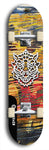 Skateboard deck: Limited edition, North American maple skateboard deck designed by underground artist BellyRash -- available in widths 7.5 to 8.5 inches in both mellow concave and steep concave shapes. Artwork: WARTHOG brand popsicle-shaped skateboard deck with WARTHOG logo broken into multiple colors and shades