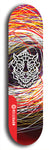 Skateboard deck: Limited edition, North American maple skateboard deck designed by underground artist BellyRash -- available in widths 7.5 to 8.5 inches in both mellow concave and steep concave shapes. Artwork: WARTHOG brand popsicle-shaped skateboard deck with WARTHOG logo broken into multiple colors and shades