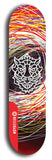 Skateboard deck: Limited edition, North American maple skateboard deck designed by underground artist BellyRash -- available in widths 7.5 to 8.5 inches in both mellow concave and steep concave shapes. Artwork: WARTHOG brand popsicle-shaped skateboard deck with WARTHOG logo broken into multiple colors and shades