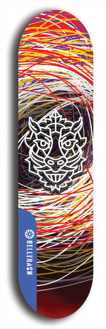 Skateboard deck: Limited edition, North American maple skateboard deck designed by underground artist BellyRash -- available in widths 7.5 to 8.5 inches in both mellow concave and steep concave shapes. Artwork: WARTHOG brand popsicle-shaped skateboard deck with WARTHOG logo broken into multiple colors and shades