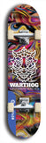 Skateboard deck: Limited edition, North American maple skateboard deck designed by underground artist BellyRash -- available in widths 7.5 to 8.5 inches in both mellow concave and steep concave shapes. Artwork: WARTHOG brand popsicle-shaped skateboard deck with WARTHOG logo broken into multiple colors and shades