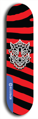 Skateboard deck: Limited edition, North American maple skateboard deck designed by underground artist BellyRash -- available in widths 7.5 to 8.5 inches in both mellow concave and steep concave shapes. Artwork: WARTHOG brand popsicle-shaped skateboard deck with WARTHOG logo broken into multiple colors and shades