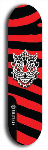 Skateboard deck: Limited edition, North American maple skateboard deck designed by underground artist BellyRash -- available in widths 7.5 to 8.5 inches in both mellow concave and steep concave shapes. Artwork: WARTHOG brand popsicle-shaped skateboard deck with WARTHOG logo broken into multiple colors and shades