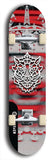 Skateboard deck: Limited edition, North American maple skateboard deck designed by underground artist BellyRash -- available in widths 7.5 to 8.5 inches in both mellow concave and steep concave shapes. Artwork: WARTHOG brand popsicle-shaped skateboard deck with WARTHOG logo broken into multiple colors and shades